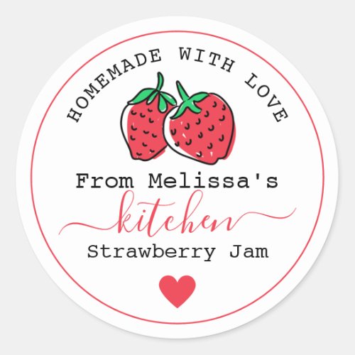 Homemade Strawberry Jam From The Kitchen Of    Classic Round Sticker