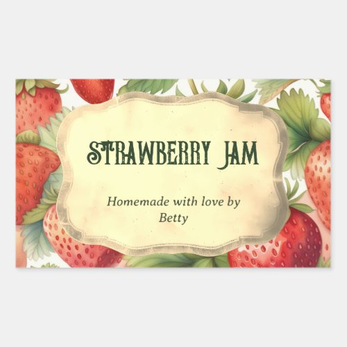 Homemade Strawberry Jam Jar Label