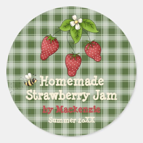 Homemade Strawberry Jam Jar Label Customize