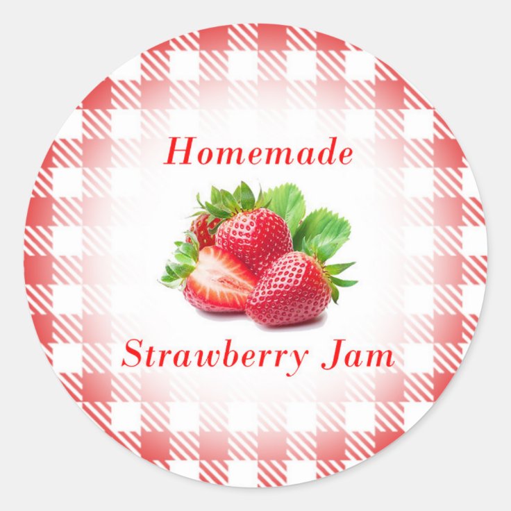 Homemade Strawberry jam Label | Zazzle