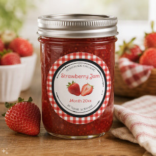 Homemade Strawberry Jam Label Sticker