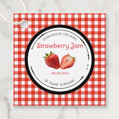 Homemade Strawberry Jam Label With Ingredients
