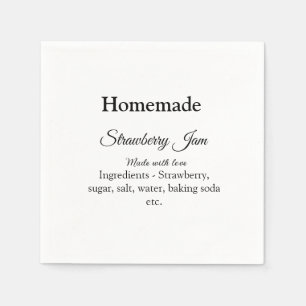 Homemade strawberry jam made with love add text napkins