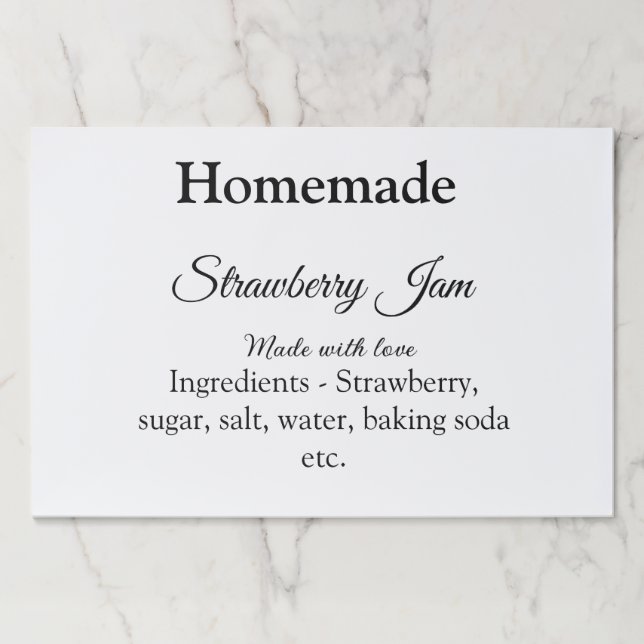 Homemade strawberry jam made with love add text paper pad (Front)