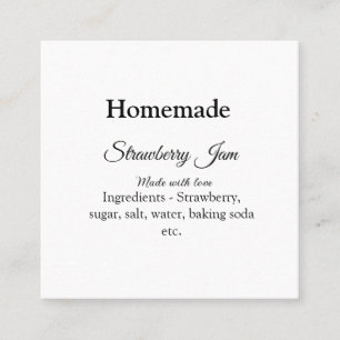 Homemade strawberry jam made with love add text square business card