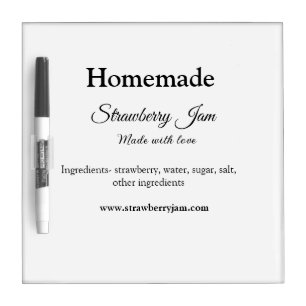 Homemade strawberry jam made with love add text we dry erase board