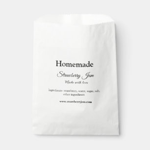 Homemade strawberry jam made with love add text we favor bag