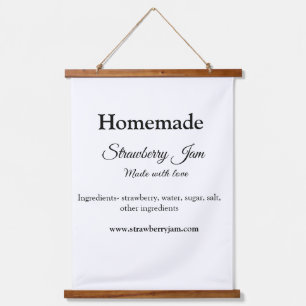 Homemade strawberry jam made with love add text we hanging tapestry