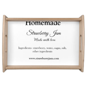 Homemade strawberry jam made with love add text we serving tray