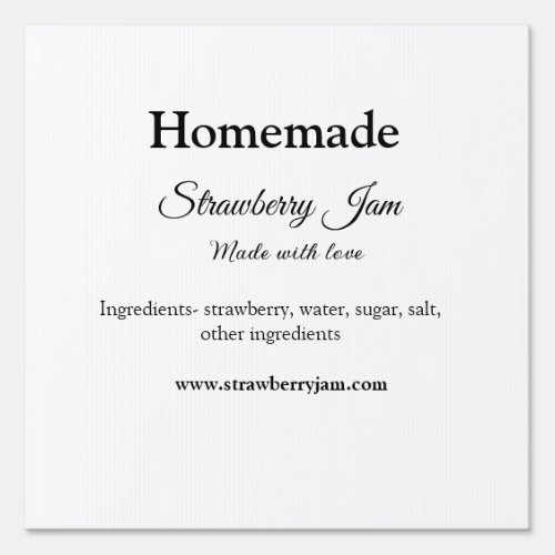 Homemade strawberry jam made with love add text we sign
