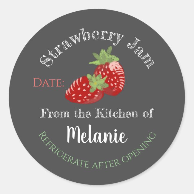 Homemade Strawberry Jam Personalized Chalk Canning