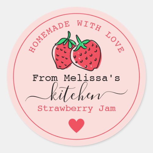 Homemade Strawberry Jam Pink From The Kitchen Of   Classic Round Sticker