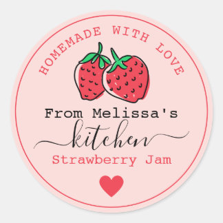 Homemade Strawberry Jam Pink From The Kitchen Of Classic Round Sticker