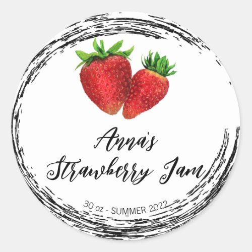  Homemade Strawberry Jam Preserves Canning AP30 Classic Round Sticker