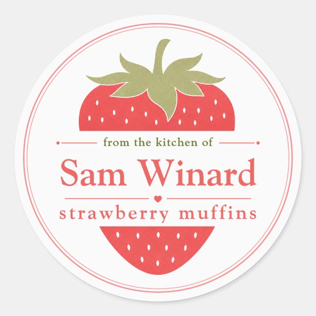 Homemade Strawberry Muffins Kitchen Label (Front)
