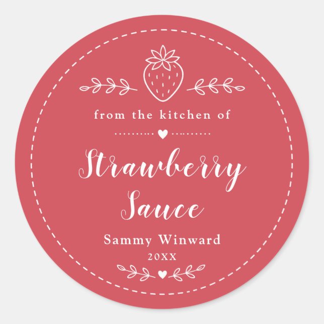 Homemade Strawberry Sauce Label (Front)