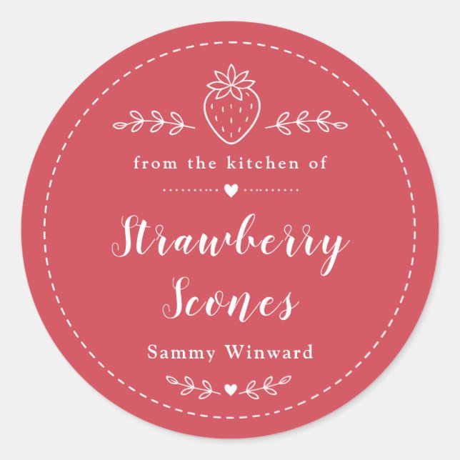Homemade Strawberry Scones Label (Front)