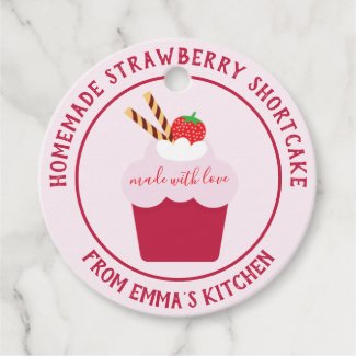 Homemade Strawberry Shortcake - Made with love Favor Tags