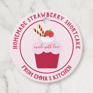 Homemade Strawberry Shortcake - Made with love Favor Tags