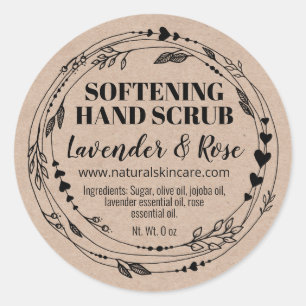 Homemade Sugar Hand Scrub Kraft Labels