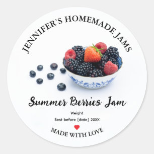 Homemade Summer Berries Jam Jar Label