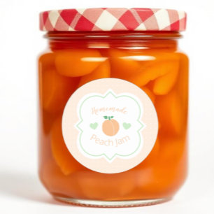 Homemade Sweet Peach Jam Elegant Baby Shower Classic Round Sticker