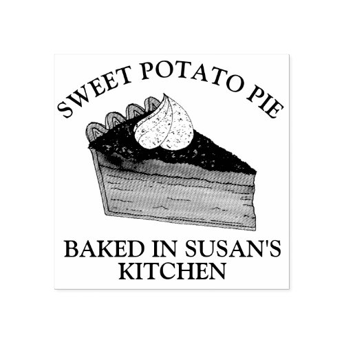 Homemade Sweet Potato Pie Slice Baked By Bakery Rubber Stamp