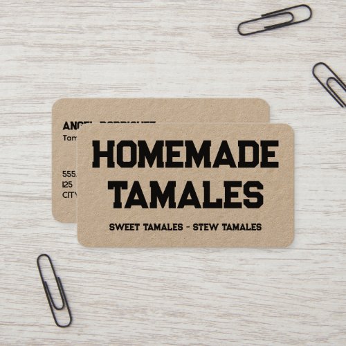 Homemade Tamales Kraft Business Card
