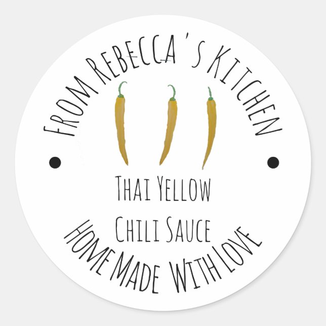 Homemade | Thai Yellow Chili Sauce  Classic Round Sticker (Front)