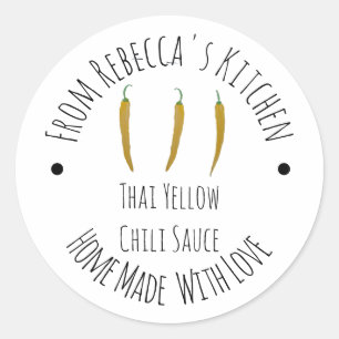 Homemade Thai Yellow Chili Sauce Classic Round Sticker
