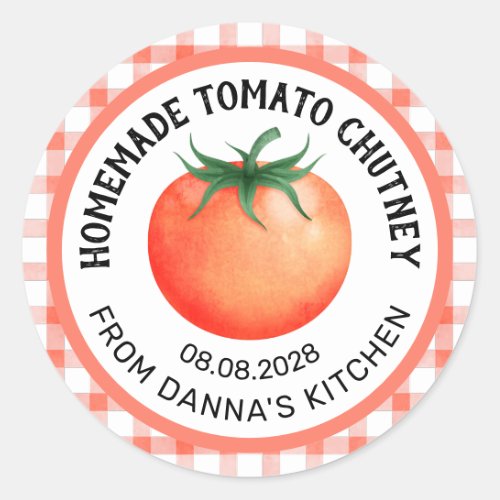 Homemade Tomato Chutney Canning label with tomato