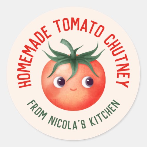 Homemade Tomato Chutney with your own recipe Classic Round Sticker