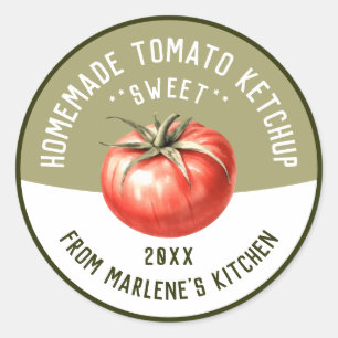 Homemade Tomato Ketchup for canning Recipe Classic Round Sticker