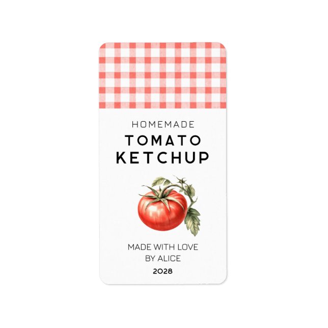 Homemade tomato Ketchup preserve label (Front)