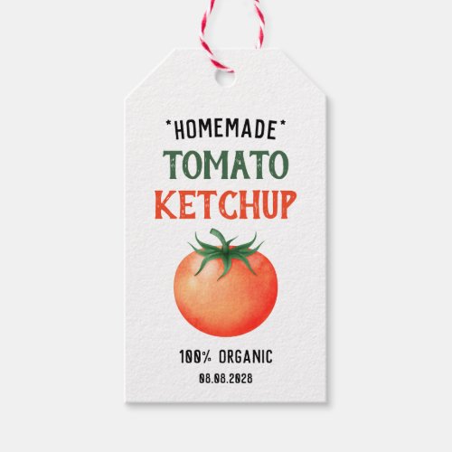 Homemade Tomato Ketchup with red tomato pattern Gift Tags