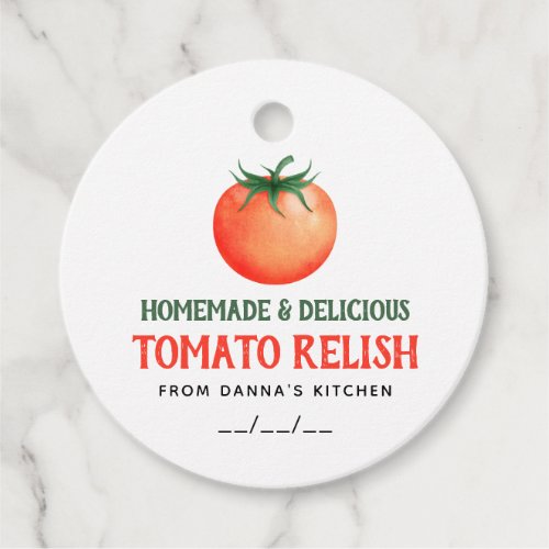 Homemade Tomato Relish label with red tomato