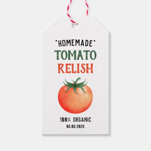 Homemade Tomato Relish with red tomato design Gift Tags
