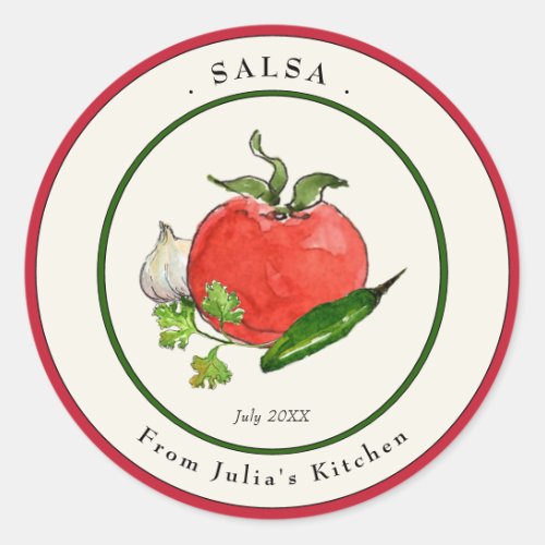 Homemade Tomato Salsa Jar label