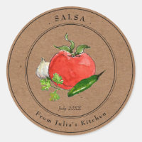 Homemade Tomato Salsa Kraft paper Jar label