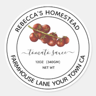 Homemade Tomato Sauce canning jar labels