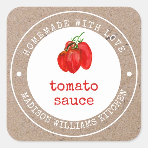 Homemade Tomato Sauce Canning Label