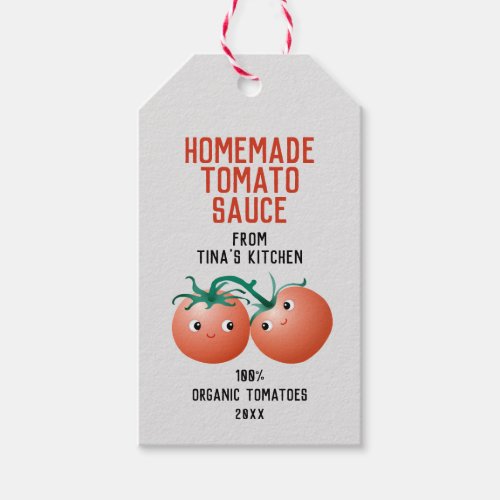 Homemade Tomato Sauce Favor Tag with custom name