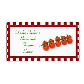 Homemade Tomato Sauce Label by Lilleaf at Zazzle