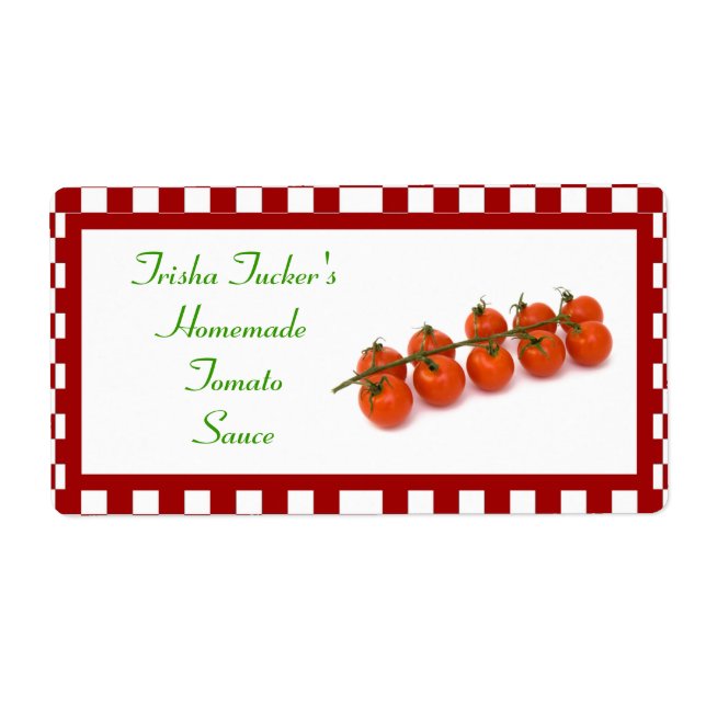 Homemade Tomato Sauce Label (Front)