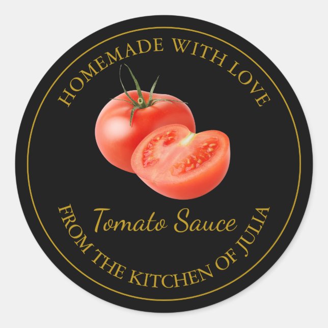 Homemade Tomato Sauce Label | Black (Front)