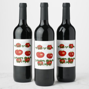 Homemade Tomato Wine Artsy distressed font tomatos Label