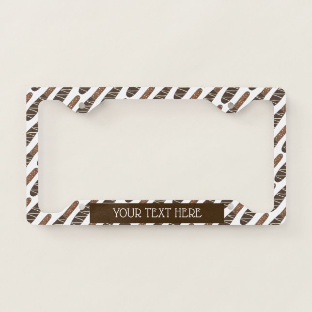 Homemade Treats Chocolate Dipped Pretzel Rod Stick License Plate Frame (Front)