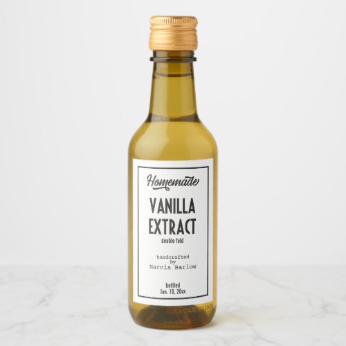 Homemade Vanilla Extract Food and Beverage Label 