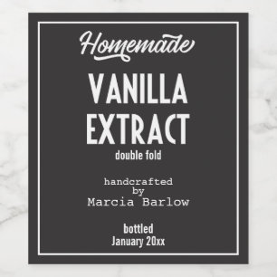 Homemade Vanilla Extract Food and Beverage Label