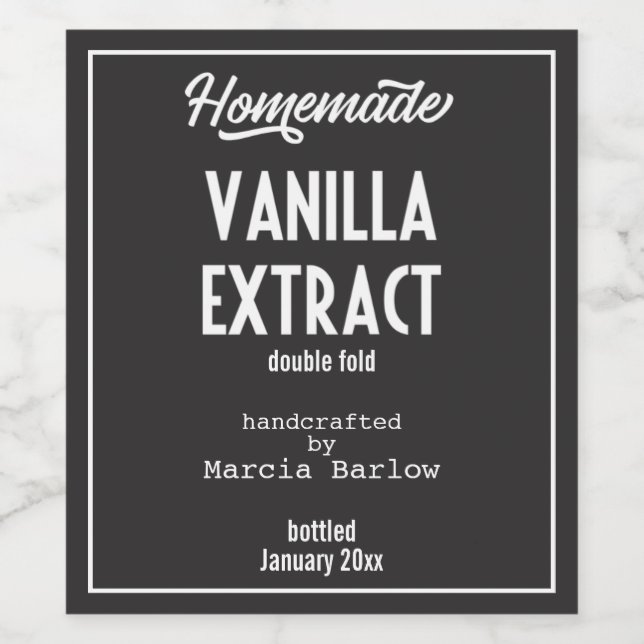 Homemade Vanilla Extract Food and Beverage Label (Single Label)